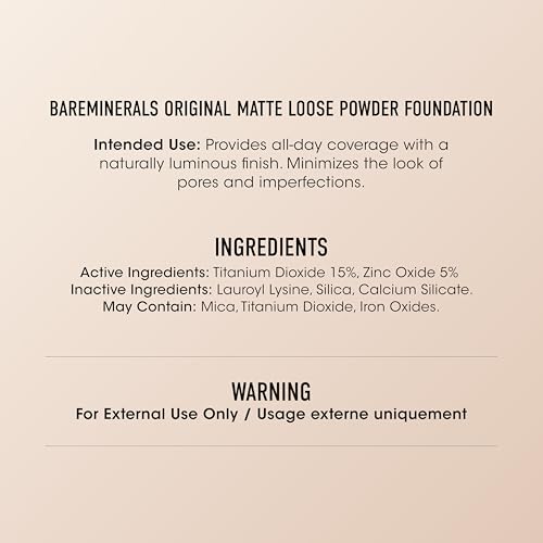 Original Matte Loose Mineral Foundation SPF 15, 03 Fairly Light, Vegan, Cruelty-Free & Dermatologist-Tested