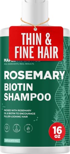Volumizing Biotin and Rosemary Shampoo - Vegan Rosemary Biotin Shampoo for Thinning Hair for Women and Men with Nourishing B Vitamins & Tea Tree Oil - Paraben Silicone & Sulfate Free (16 Fl Oz)