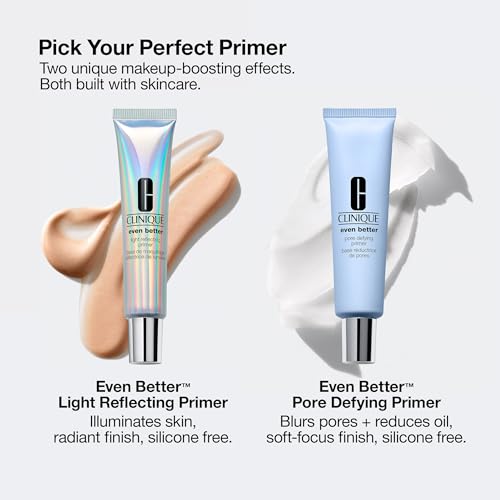 Clinique Even Better Light Reflecting Face Primer With Vitamin C + Hyaluronic Acid For All Skin Types | Hydrating, Lightweight + Illuminating Finish, 0.5 Fl Oz