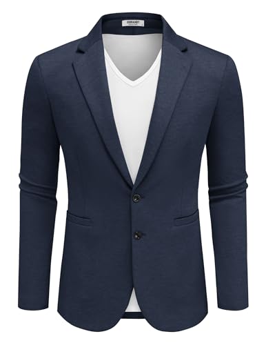 COOFANDY Men Stretch Knitted Blazer Jacket Slim Fit Fashion Wedding Sport Coats