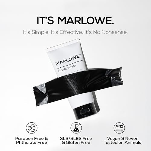 MARLOWE. Facial Scrub for Men, Gentle Face Exfoliator, 6 oz