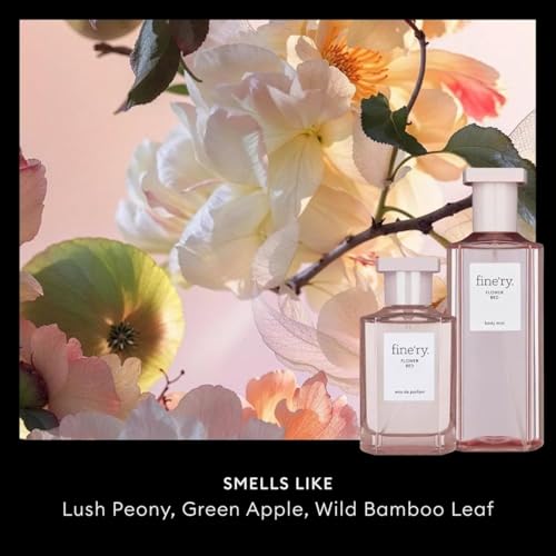 Fine'ry Flower Bed Peony Apple Eau de Parfum - Long-Lasting Perfume for Women - Lush Peony, Green Apple & Blooming Jasmine - Floral, Fresh, Full Size Hair & Body Fragrance, Gift for Her (60mL)