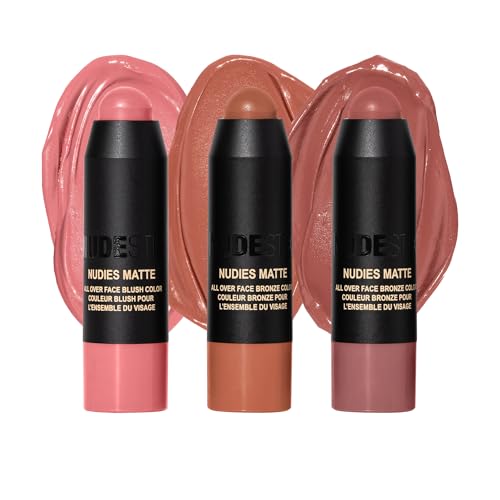 Nudestix Sunkissed Blush & Bronze 3-Piece Mini Kit – Matte Cream Makeup Sticks for Cheeks, Eyes & Lips | Includes Sunkissed Shade, Travel-Friendly & Vegan | Limited Edition Glow Set