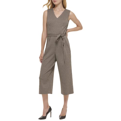 Tommy Hilfiger womens Jumpsuit Straight Leg,KHAKI MULTI,14