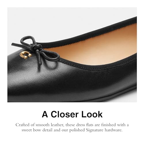 Coach Women's Abigail Ballet Flat, Black, 6