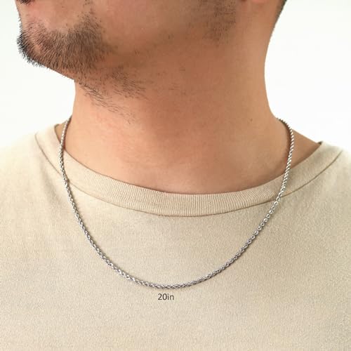 Nuragold 14K Real White Gold Solid Rope Chain Diamond Cut Necklace 1mm- 6mm - 20",2.5mm