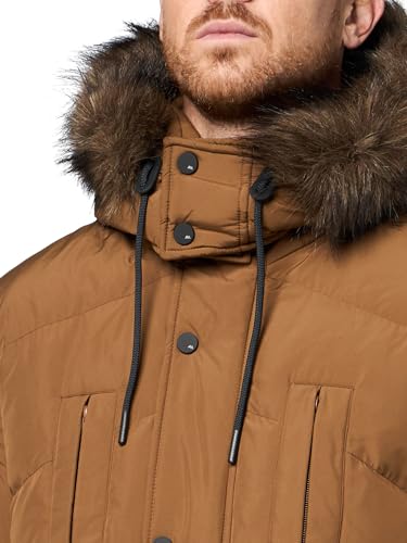 Andrew Marc Men's Outerwear Down Puffer Jacket, Sepia, Large