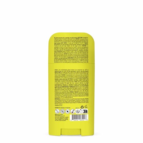 ATTITUDE Kids Mineral Sunscreen Stick SPF 50, Broad Spectrum Zinc Oxide, EWG Verified, Non-Nano, Mess-Free Stick for Face & Body, Lightweight Non-Greasy, Vegan, Unscented, 2 Oz