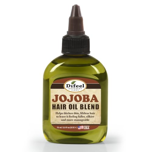 Difeel Jojoba Oil Hair Oil Blend - Travel Size 2.5 oz. - Lightweight Hair & Scalp Moisturizing Oil for Dry, Damaged & Frizzy Hair, Adds Shine & Softness