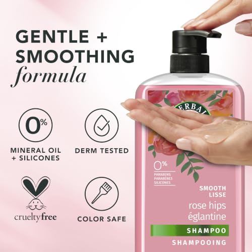 Herbal Essences Shampoo & Conditioner Set, Rose Hips - Smooth Collection, Paraben-Free, Color-Safe, Shiny Hair with Jojoba & Vitamin E, 29.2 Fl Oz Each, 2-Pack