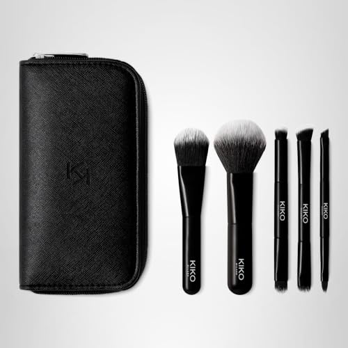 KIKO Milano Travel Brush Set | Travel Pouch With 5 Professional Brushes