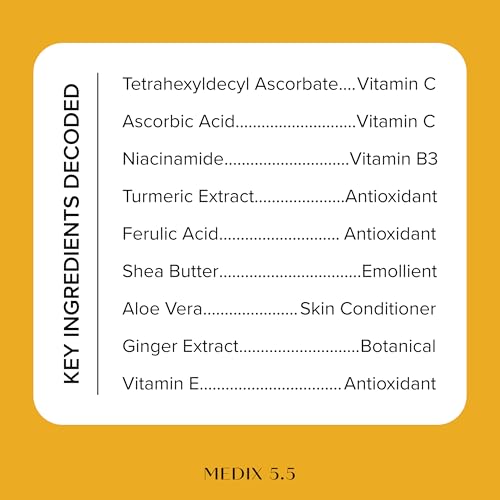MEDIX Vitamin C Cream + Niacinamide Brightening Body Lotion | Anti Aging Moisturizer Vitamin C Lotion For Women & Men To Soften The Look Of Dark Spots, Wrinkles, & Uneven Looking Skin Tone, 15 Fl Oz