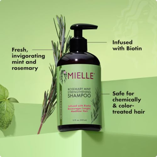 Mielle Organics Rosemary Mint Biotin Strengthening Shampoo, 12 oz