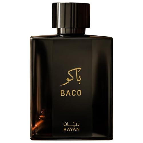 RAYAN Baco Tobacco & Leather Perfume for Men – Arabian Eau De Parfum, 100mL (3.34 Fl oz) Perfumes Arabes Para Hombres, Bold Men’s Perfume with Vetiver, Patchouli, Saffron & Spices – Ideal Gift for Him