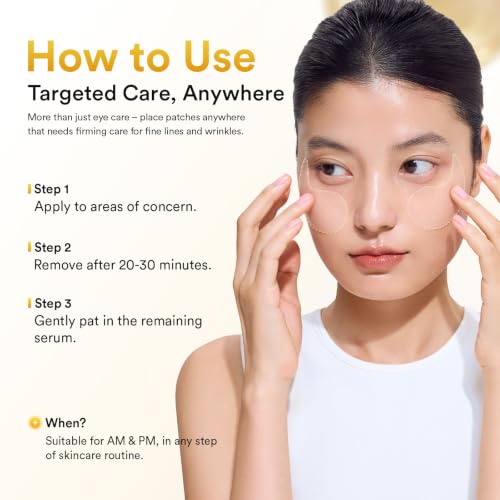 Abib Vegan Collagen Eye Patches for Wrinkles & Fine Line with Jericho Rose Jelly & Peptides, 60 Count, Korean Skin Care