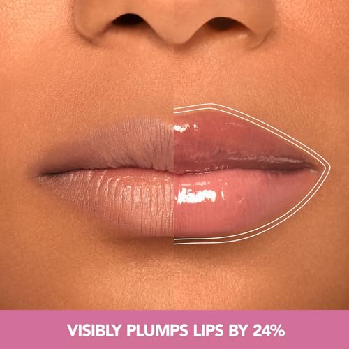 Buxom Plump Shot Peptide Lip Serum - Lip Plumper Gloss for Women with Peptides, Hyaluronic Acid & Glycerin - Volumizing Makeup for Fuller, Smoother Pout - Clear (0.14 oz)