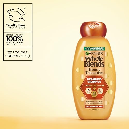 Garnier Whole Blends Honey Treasures Repairing Shampoo and Conditioner Set for Dry, Damaged Hair, 22 Fl Oz (2 Items), 1 Kit (Packaging May Vary)