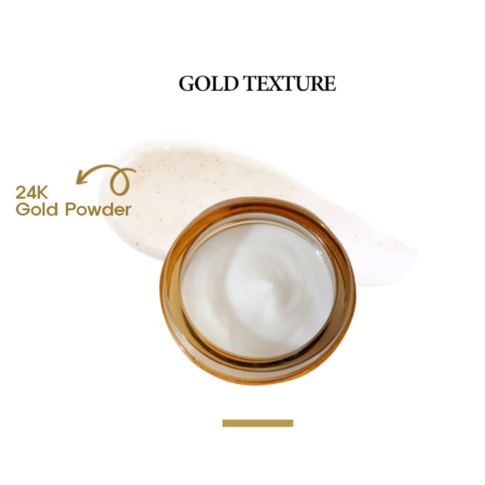 3W Clinic Collagen Luxury Gold Moisture Facial Cream 100ml(3.38fl.oz.) Shea Butter, 24k Gold Ingredients,
