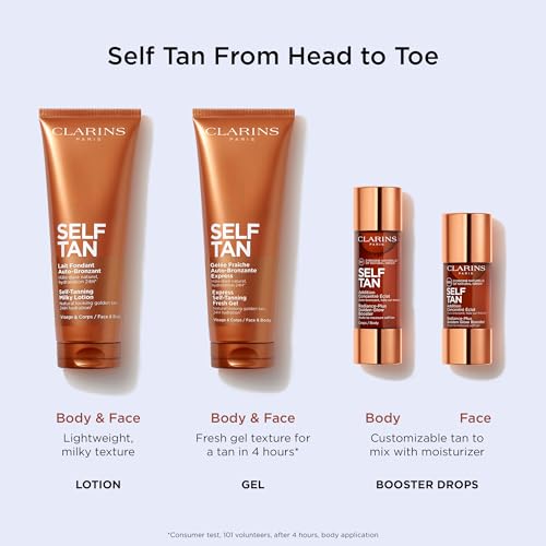 Clarins NEW Self-Tanning Milky Lotion | Self Tanner for Face and Body | Buildable, Streak-Free, Long-Lasting, Natural, Sun-Kissed Glow | 24H Hydration*| Contains Aloe Vera & Glycerin | 4.5 Ounces