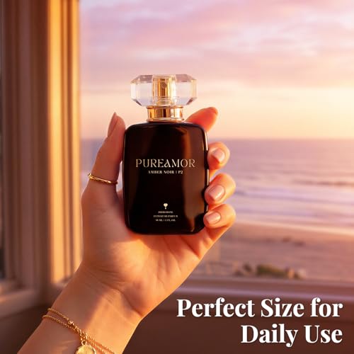 PUREAMOR Pheromone Perfume for Women, Amber Noir Extrait de Parfum - Long Lasting Vanilla Amber Scent, 30% High Concentration, Full Size Fragrance Spray, 1.0 oz / 30 ml