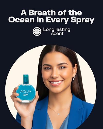 PB ParfumsBelcam Aqua Eau de Toilette Spray for Women – Fresh Fruity Floral Perfume with Mandarin, Freesia, Musk & Wood Notes – Everyday Day-to-Night Fragrance, Great Gift Idea, 1.7 Fl Oz