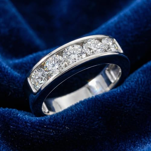 P3 POMPEII3 Pompeii 1 1/4ct Diamond Wedding Ring Channel Set Mens Ring 14k White Gold - Size 10