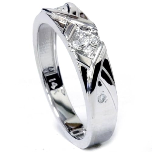P3 POMPEII3 Pompeii Mens Diamond Cross Ring 14K White Gold - Size 6