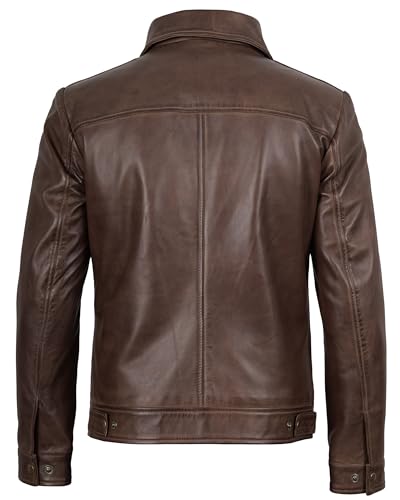 Decrum chamarra de piel para hombre - Vintage Leather Jacket | [1116084] Jose Cfe Wax, L