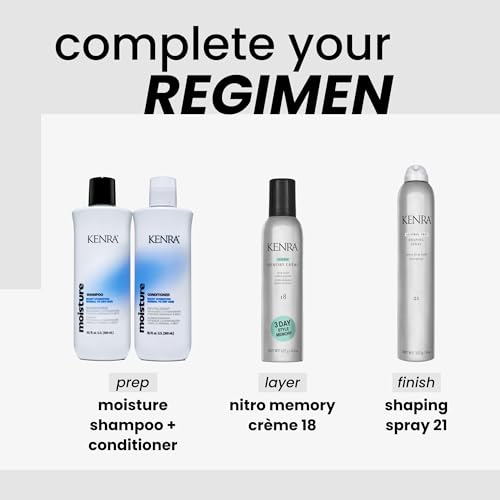 Kenra Professional Nitro Memory Crème 18 | Firm Hold Crème Mousse | All Hair Types | 8 Oz
