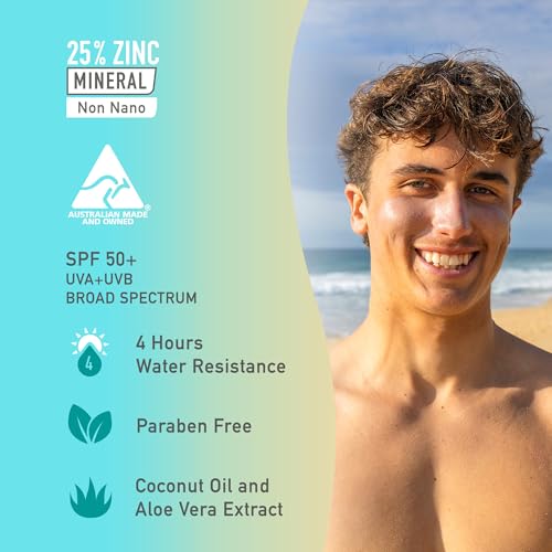 Sun Zapper Zinc Oxide Sunscreen Stick SPF 50+ Light Skin Tone – Mineral Sunscreen for Face and Body, Water Resistant Sunblock for Sensitive Skin,Travel Size 12g (0.42 oz), Australian Made