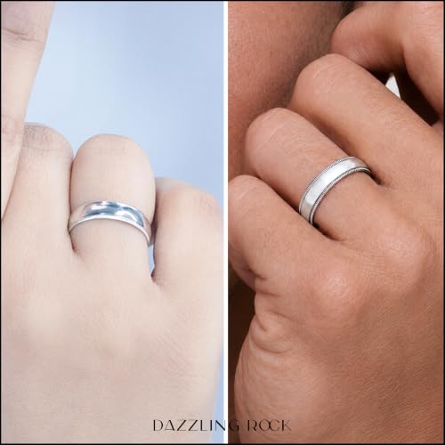 Dazzlingrock Collection Milgrain Domed Unisex Wedding Band