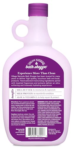 Village Naturals Bath Shoppe Moisturizing Lavender Chamomile Milk Bath - Hydrates Skin - Made with Shea Butter and Vitamin E (Pack of 2 Bottles, 28 fl oz Each)