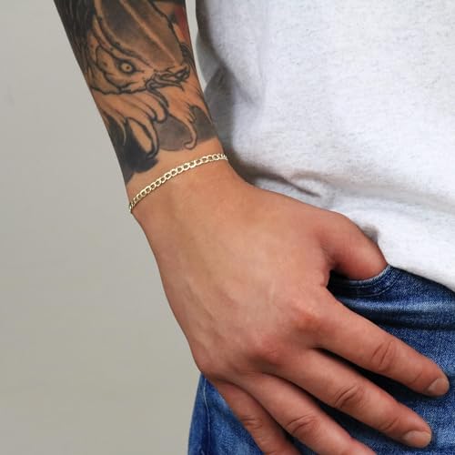 Nuragold 10K Real Yellow Gold Cuban Curb Link Chain Bracelet (2.5mm-7.5mm) - 8",3.5mm