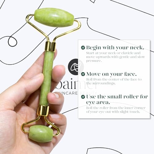 BAIMEI IcyMe Gua Sha & Jade Roller Facial Tools Face Roller and Gua Sha Set for Puffiness and Redness Reducing Skin Care Routine, Self Care Gift for Men Women - Green