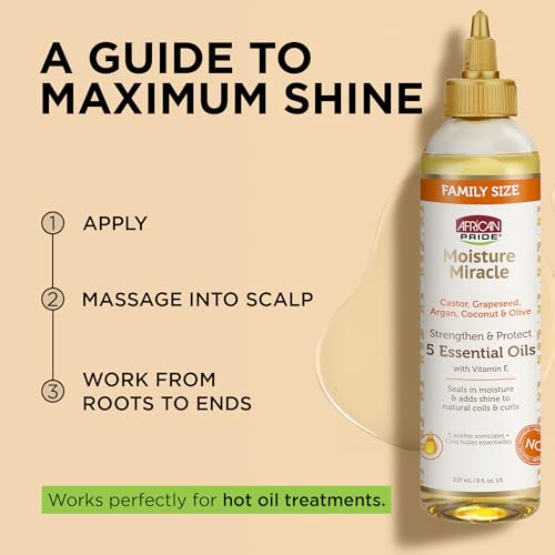 African Pride Moisture Miracle 5 Essential Hair Oils, 8 Oz