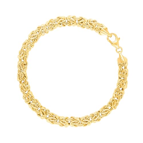 Floreo 14k Yellow Gold 6mm Byzantine Link Bracelet, 7.25 Inch
