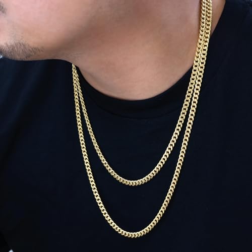 Nuragold 14k Real Yellow Gold Miami Cuban Lightweight Link 5.7mm Chain Necklace (16"-30") Italian Jewelry for Men & Women - 26"