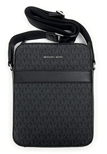 Michael Kors Men's Medium Crossbody Leather Cooper Flight Bag (Black)