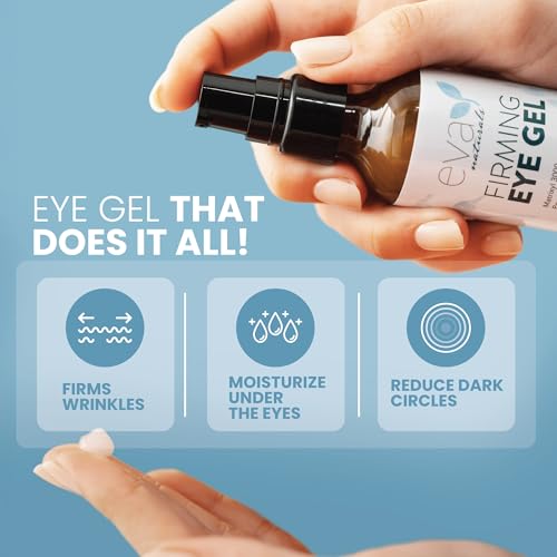 Eva Naturals Eye Gel, Peptides & Hyaluronic Acid, Dark Circles, 2 oz