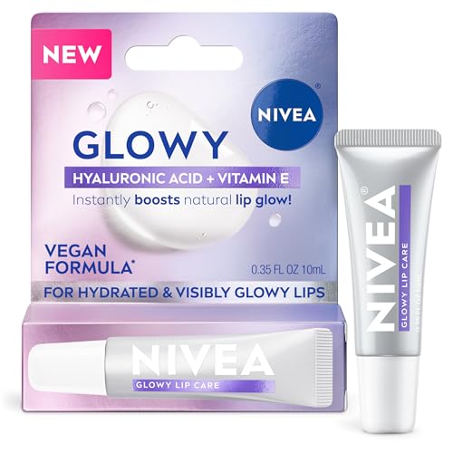 NIVEA Glowy Lip Care with Hyaluronic Acid and Vitamin E, 0.35 OZ