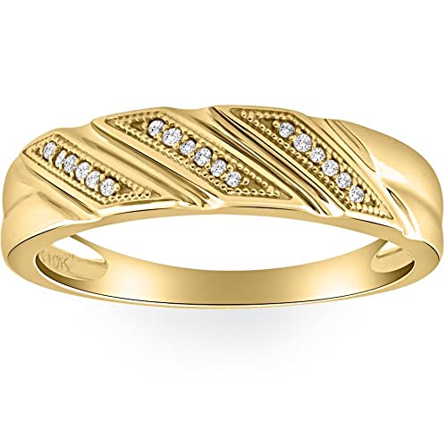 P3 POMPEII3 Pompeii 1/5ct Mens Diamond Ring 10K Yellow Gold - Size 9