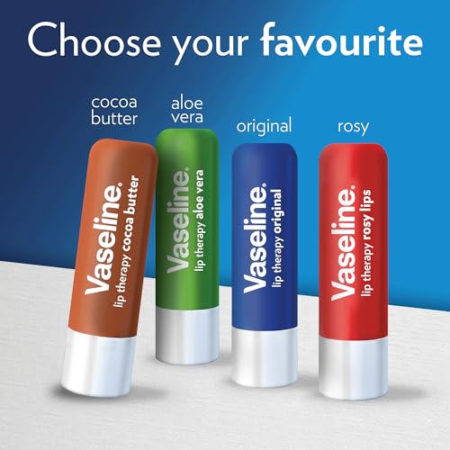 Vaseline Lip Therapy Care Rosy, Fast-Acting Nourishment, Ideal for Chapped, Dry, Cracked, or Damaged Lips, Lip Balm, 2-Pack of 2, 0.16 Oz Each, 4 Lip Balms