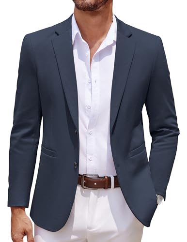 COOFANDY Men Stretch Knitted Blazer Jacket Slim Fit Fashion Wedding Sport Coats