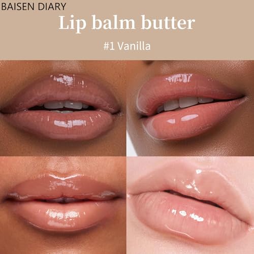 BAISEN DIARY 4 PCS Summer Special Lip Butter Balm - Ultra-Hydrating, Nourishing Lip Care with Natural Ingredients, Shea Butter & Olive Oil, Soothes & Softens Dry Lips (4PCS, 0.5 Fl Oz (Pack of 4))