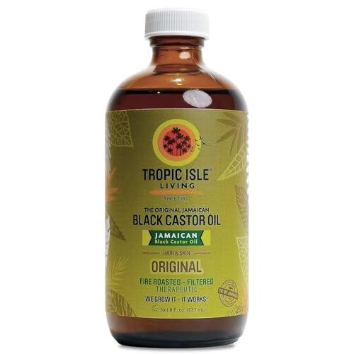 Tropic Isle Living Jamaican Black Castor Oil 8 fl oz – Strengthening & Nourishing Oil | With Vitamin E & Omega Fatty Acids | For Hair, Skin, Eyebrows & Eyelashes