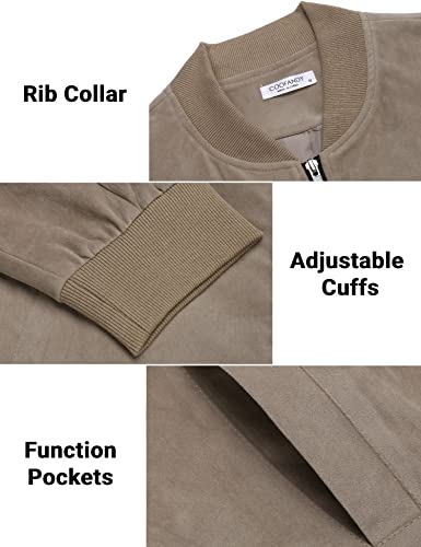 COOFANDY Men's Varsity Baseball Jacket Causal Slim Fit Suede Leather Bomber Jackets
