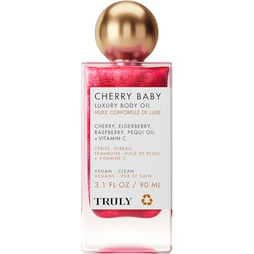 Truly Beauty Cherry Baby Luxury Body Oil | Hydrating Shimmer Oil for Glow