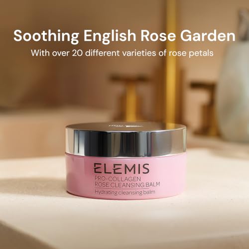 ELEMIS Pro-Collagen Rose Cleansing Balm - 3-in-1 Daily Face Cleanser - Melts Away Waterproof Makeup and Sunscreen - Rose and Elderberry Oil - 100
