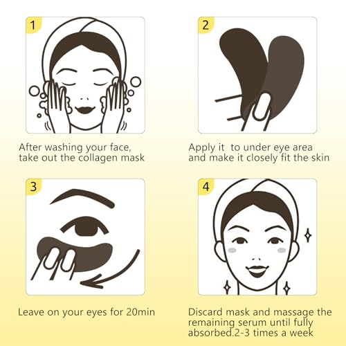 Permotary Under Eye Patches(40 Pairs), Collagen Crystal Eye Mask with Hyaluronic Acid, Under Eye Mask for Dark Circles, Puffy Eyes, Wrinkles, Treatment Skin Care