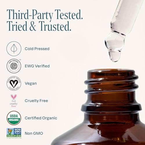Cliganic Organic Castor Oil, 100% Pure (1oz Glass Bottle with Eyelash Kit) - For Eyelashes, Eyebrows, Hair & Skin